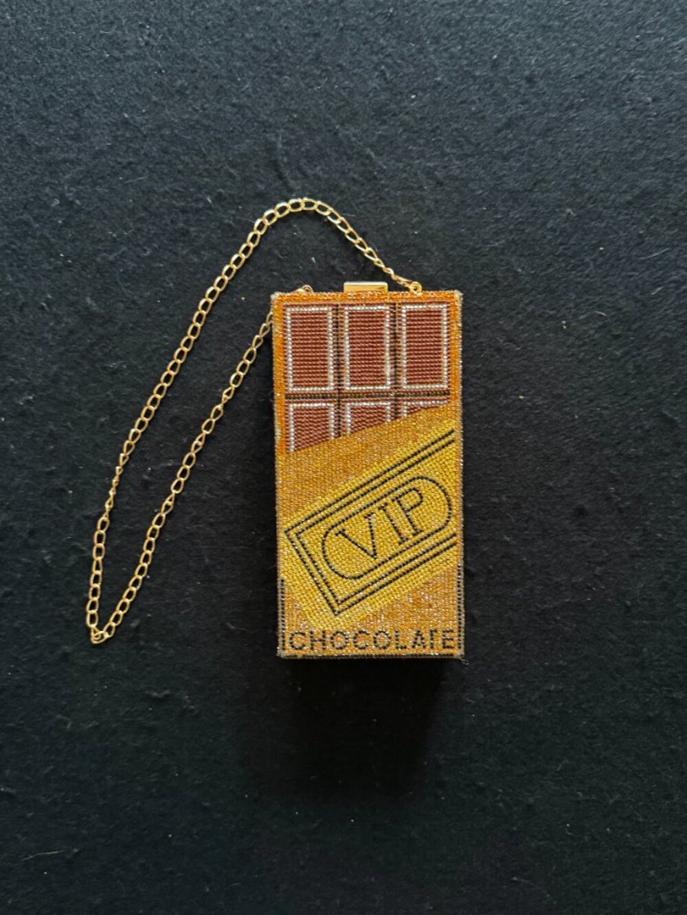 Rhinestone Embellished ‘Chocolate Bar’ Shaped Clutch Purse - Picture 8 of 11